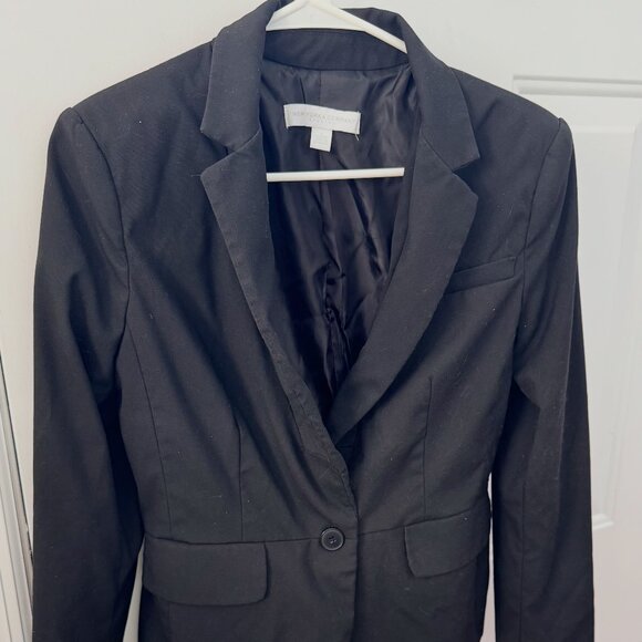 Black New York & Company Blazer Stretch Single Breasted - Picture 1 of 3